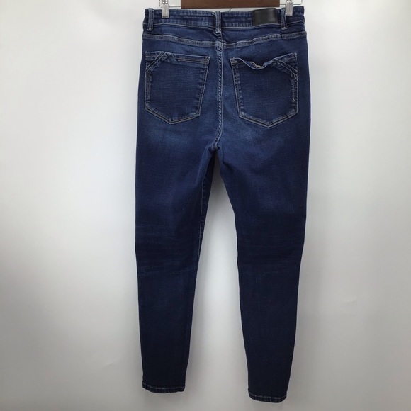 Buckle Black Dark Blue Ankle Skinny Jeans - Picture 2 of 11